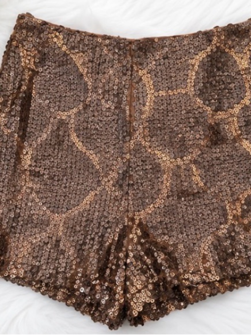 Ark & Co Metallic Copper Sequin Shorts